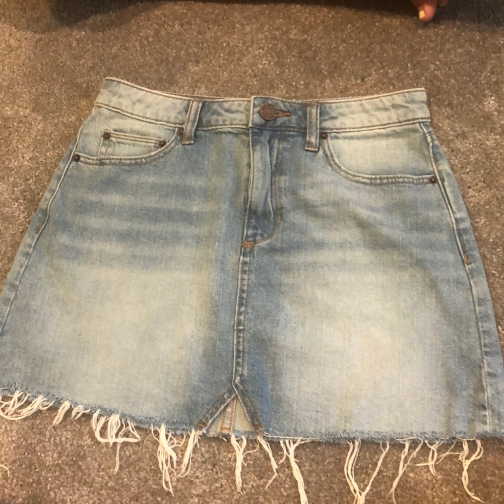 Blue denim jean skirt